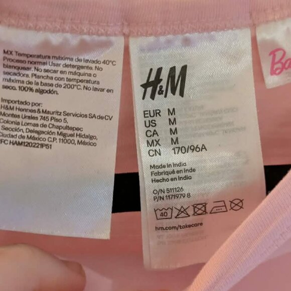 Barbie crop top and shorts pajamas Size Medium H+M - Picture 3 of 5